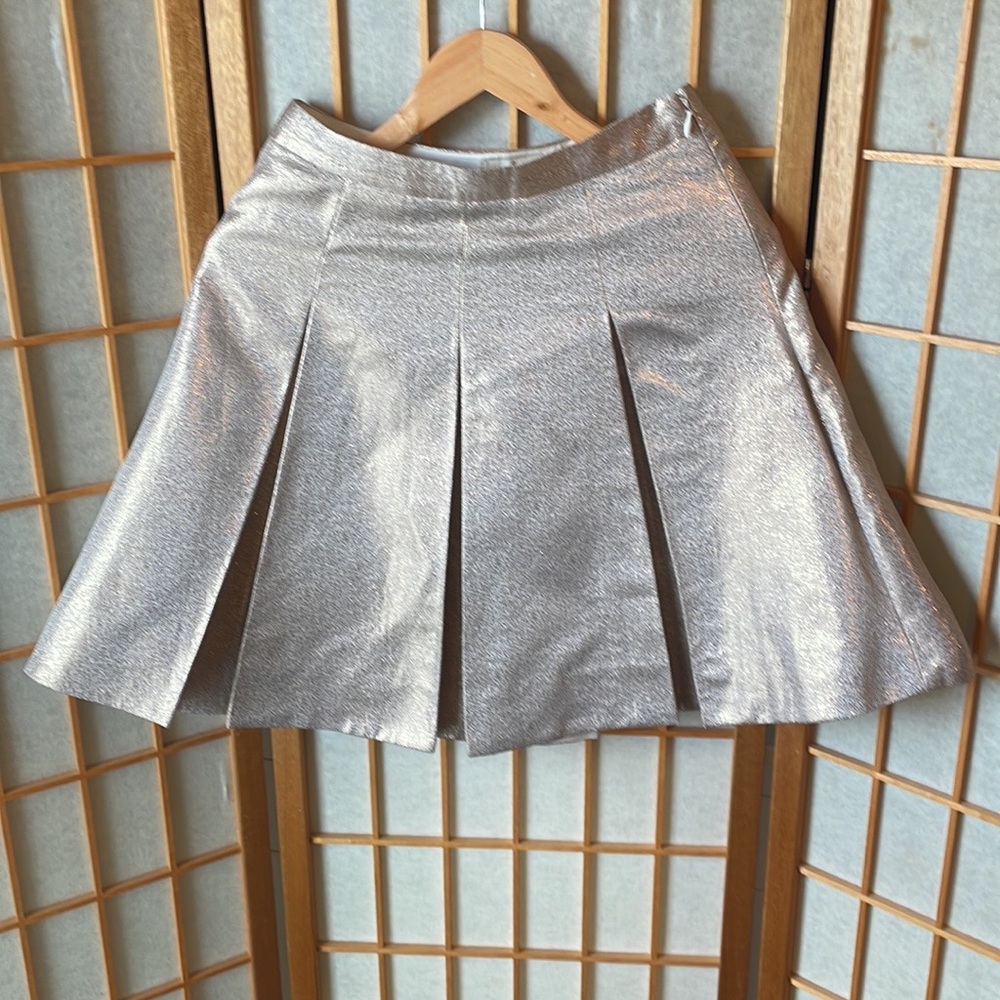 Kate Spade New York Ariella Gold Shimmer A-Line Pleated Skirt Size 2 - Picture 7 of 16